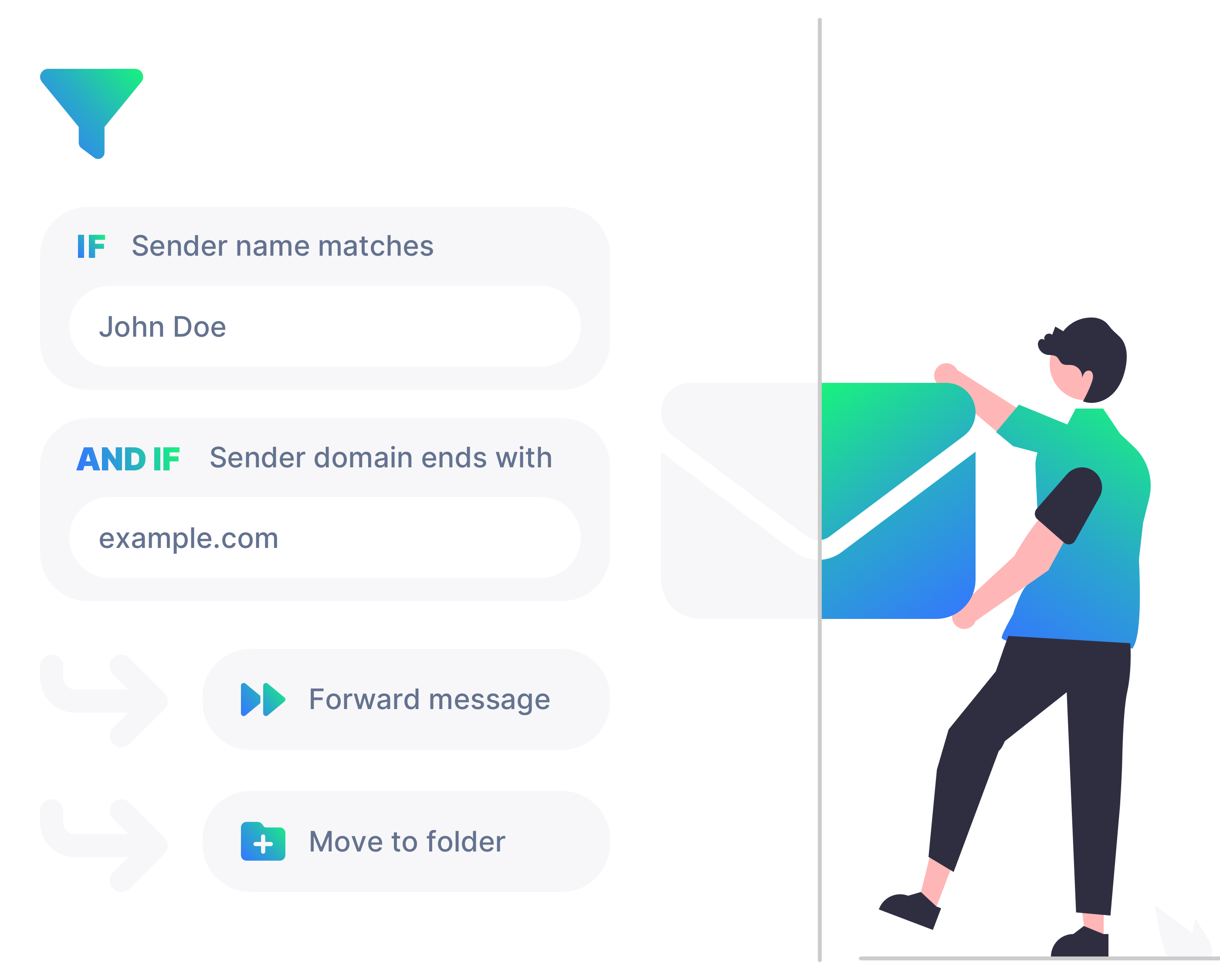 Advanced email filtering rules